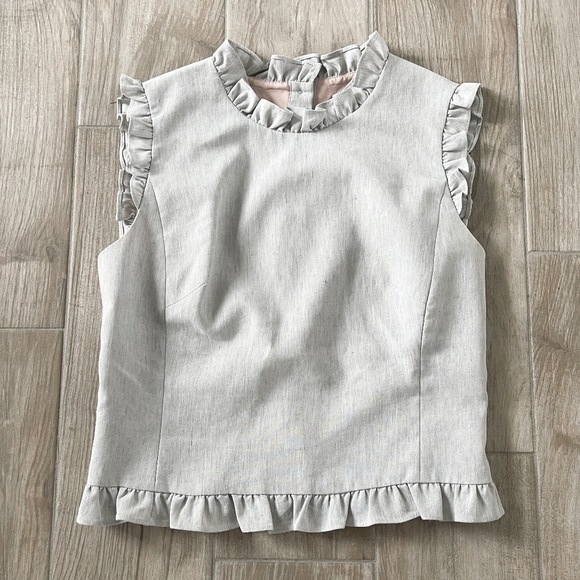 [Tailored by Rebecca Taylor] Stretch Linen Blend Top - Picture 1 of 7